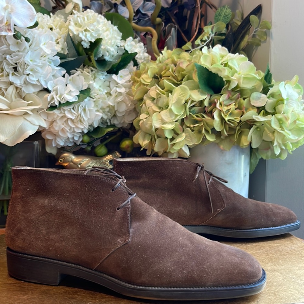Salvatore Ferragamo Chukka Boot in Brown Suede